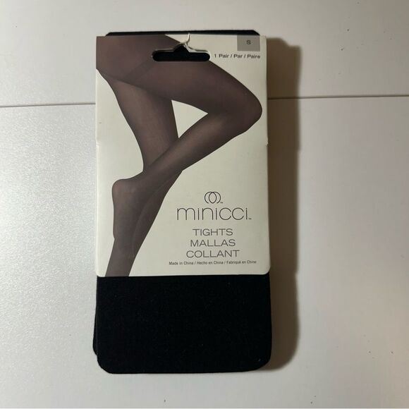 Minicci Tights Black Size Small Black 87% Nylon 13% Spandex Women - Picture 2 of 6